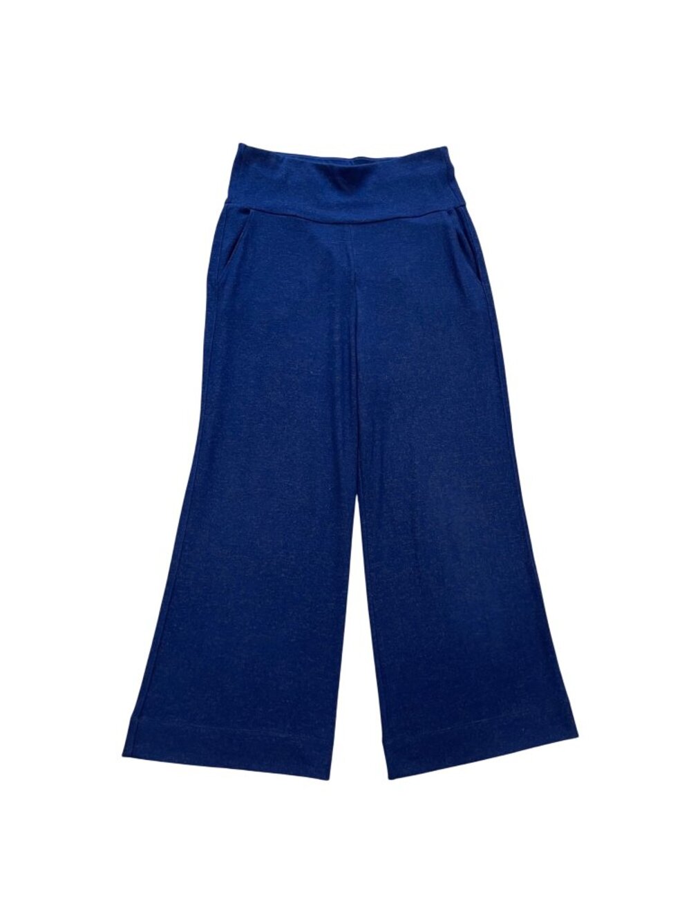 Cabi Cuddle Crop Pants Women's Size Medium Brushed Knit Pockets Blue Style 4447